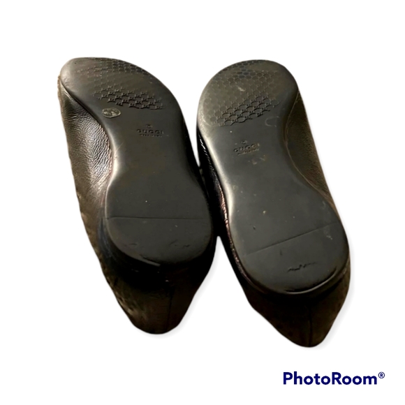 Gucci Black Patent Leather GG Ballerina 317039 - Picture 5 of 7